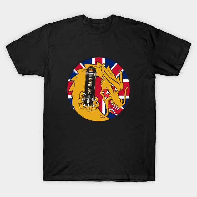 van King - King Golden Dragon Jack UK - The Streets Are My Kingdom T-Shirt by vanKing